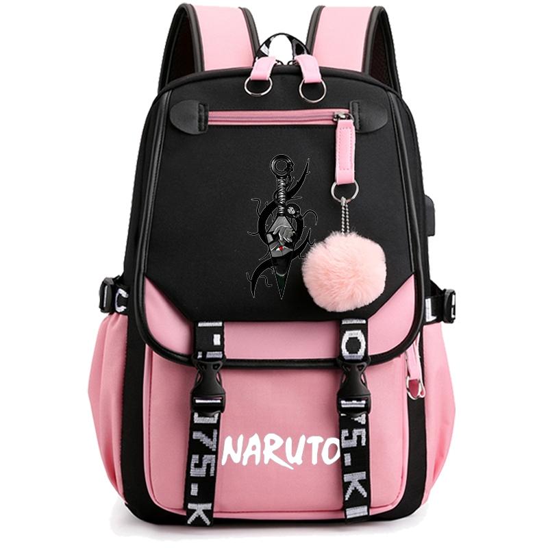 Anime Naruto Ryggsäck Canvas Bokväska Back To School Väska för flicka Pojke Tonåring Skolväska Ryggsäck Herr Dam Fritid Resväska