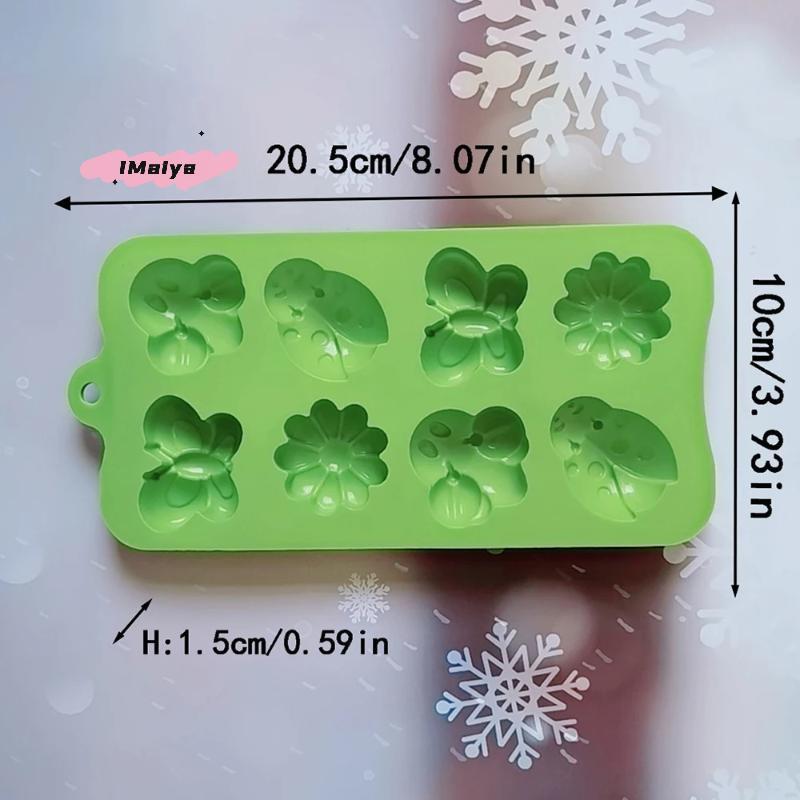 8-Piece Silicone Cake Mold Set - Creative Insect & Butterfly Shapes High-Temperature Resistant Food-Grade DIY Chocolate Molds
