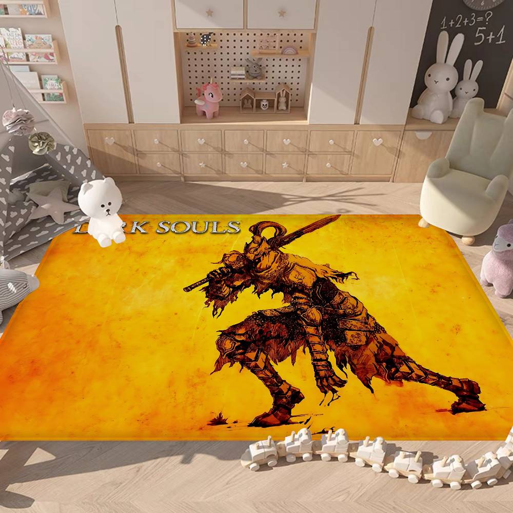 Classic D-dark Anime S-souls Game Hallway Carpet Washable Non-Slip Living Room Sofa Chairs Area Mat Kitchen Doormat Area Rug