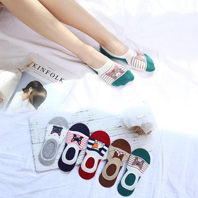 Funny Animal Patterned Women Short Set Socks Cartoon Cotton Ankle Breathable Female Cool Sox