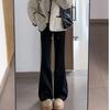 New College Style Soft Glutinous Pink Trousers for Women with High Waist Versatile Drooping Floor-moving Casual Trousers