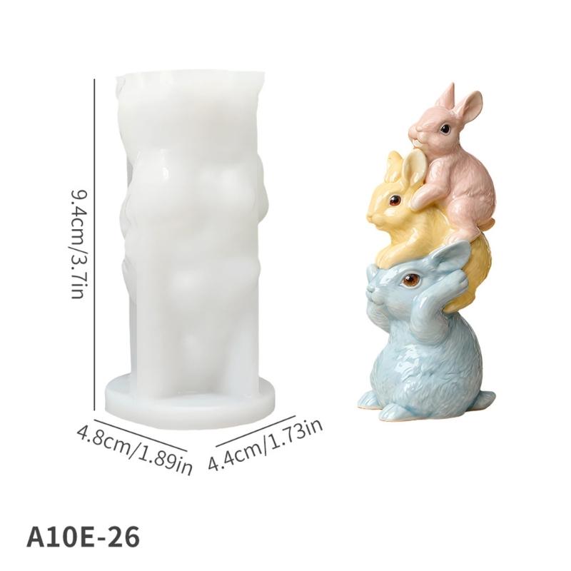 Food Grade Silicone Easters Sitting Rabbits Mould For Candle Making Home Decoration Craft Art
