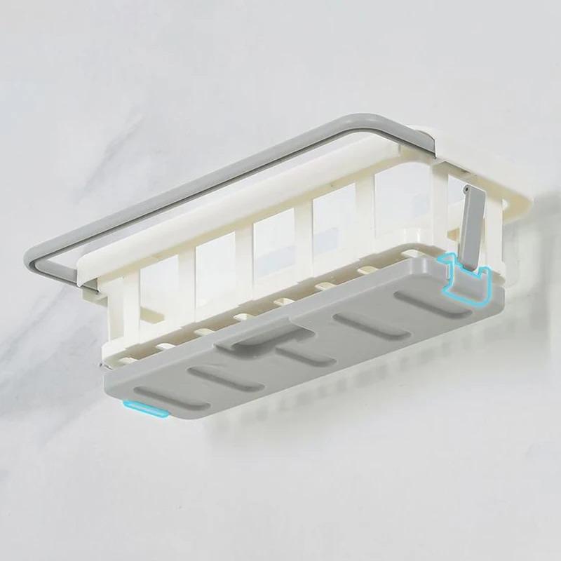 1Pcs Sponge Holder Kitchen Organizer Dish Drainer Soap Rack Sink Tray Dishcloth Towel Rack Wall Mounted Storage Basket Shelf