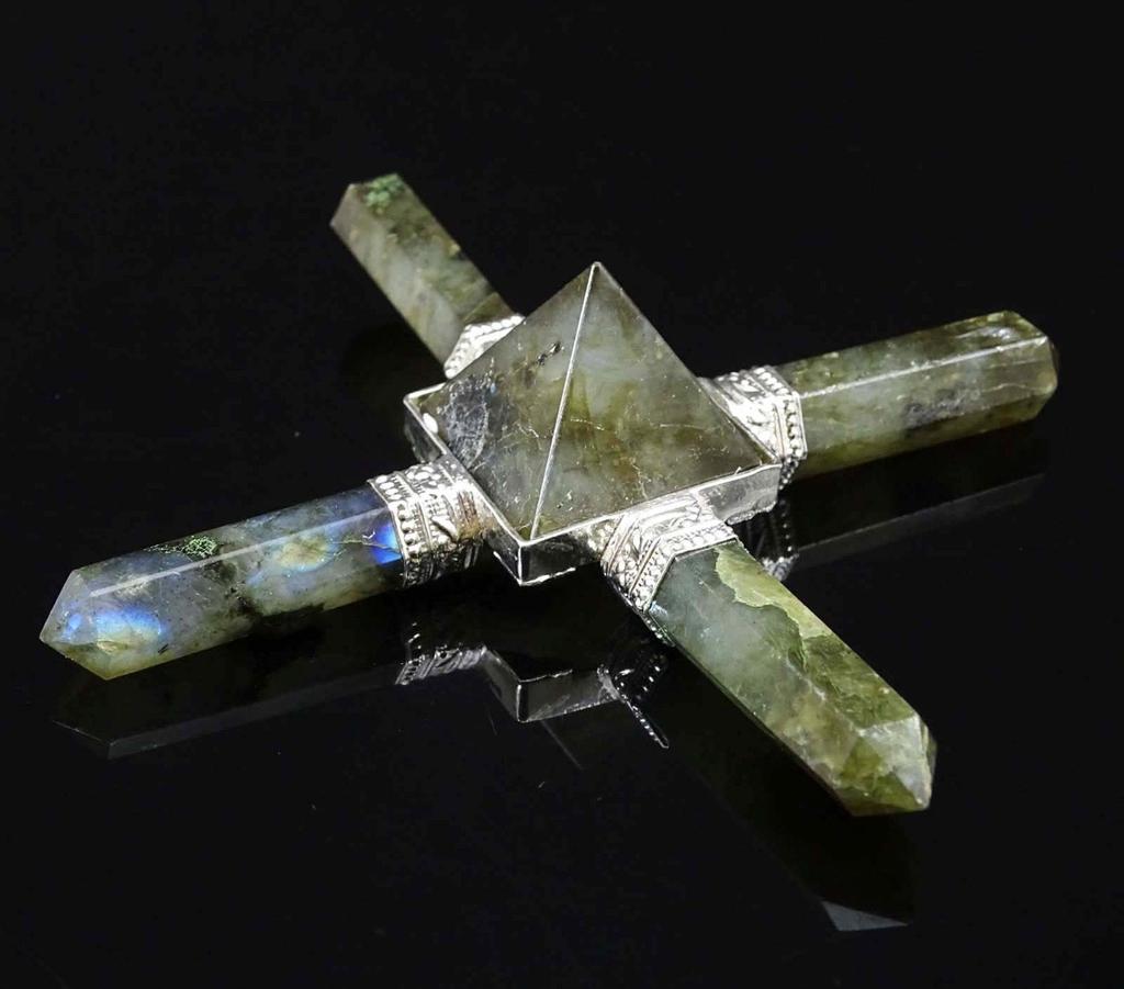 Harmonize Labradorite Pyramid Feng Shui Energy Generator Spiritual Reiki Healing