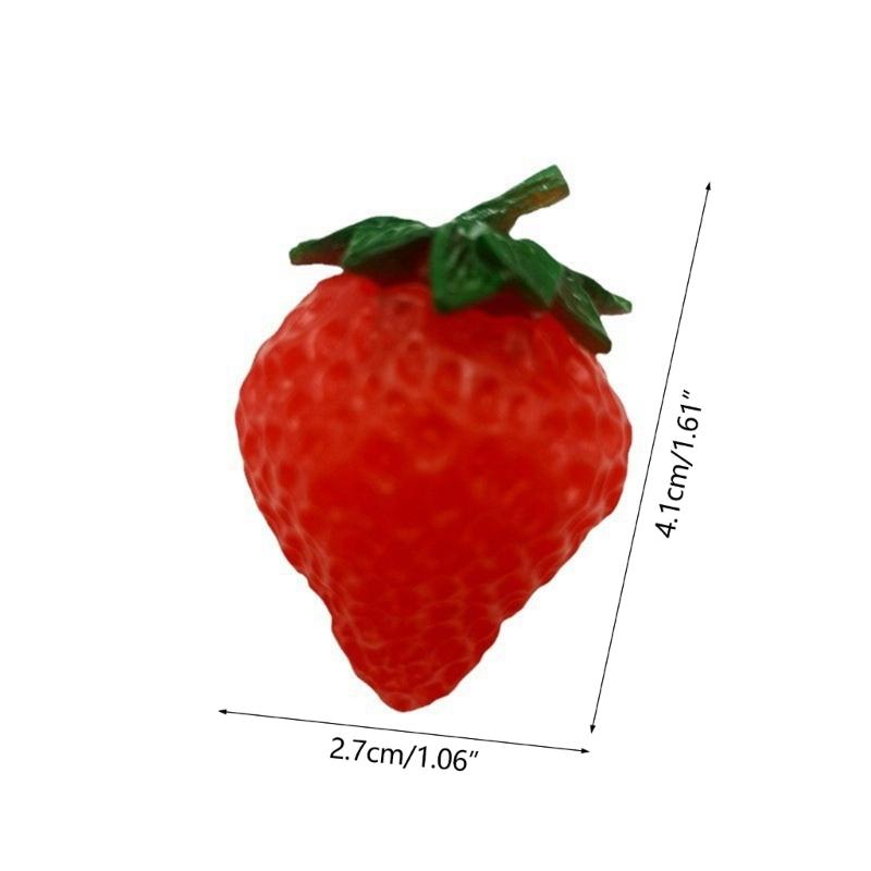 10Pcs Artificial Strawberry Plastic Strawberries Realistic Fruit for Kitchen Parties Decorations Photography Props