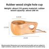 DIY Walnut Wooden Milk Cup Acacia Wood Salad Cup Solid Wood, Creative Mug with Handle Coffee Mug
