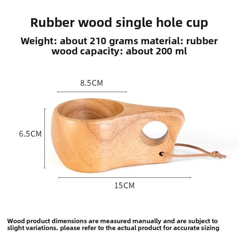 DIY Walnut Wooden Milk Cup Acacia Wood Salad Cup Solid Wood, Creative Mug with Handle Coffee Mug