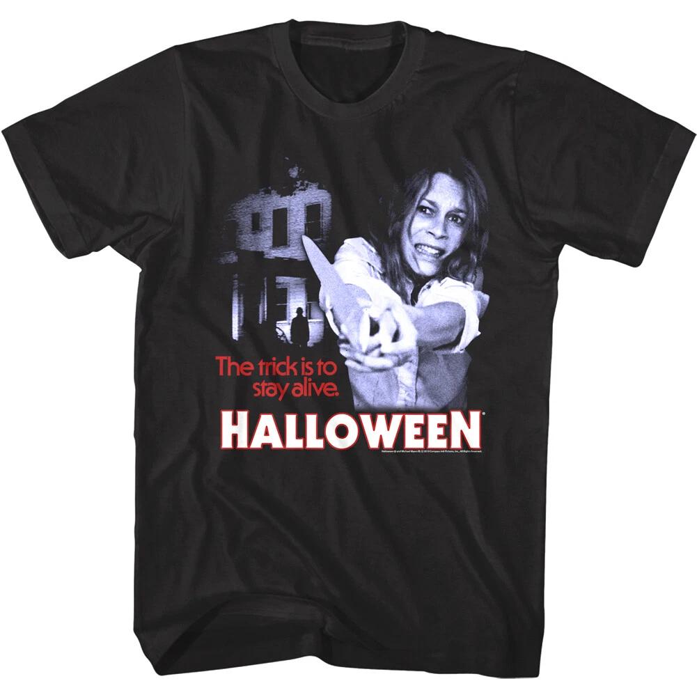 Halloween Trick is to Stay Alive Laurie Strode Men s T Shirt Horror Movie Jamie S