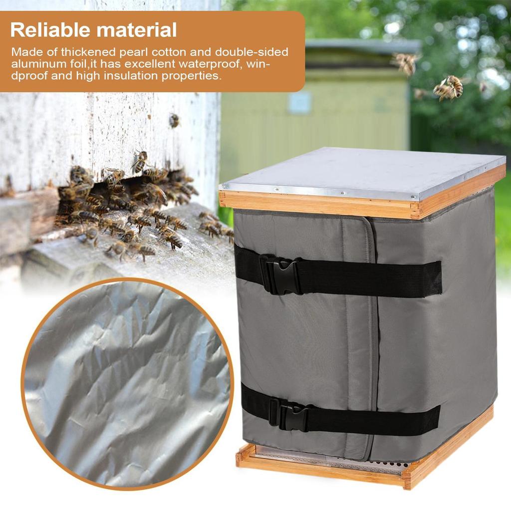 Bee Hive Frame Wrap Windproof Insulated Beehive Box Cover Adjustable Beekeeping Insulation Supplies for Grassland Patio Lawn