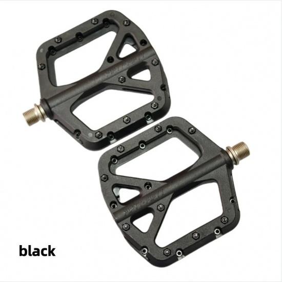 FIFTY-FIFTY MTB Bike Pedals, Non-Slip MTB Nylon Composite Pedal, 9/16" Lightweight and Wide Flat Platform Pedals
