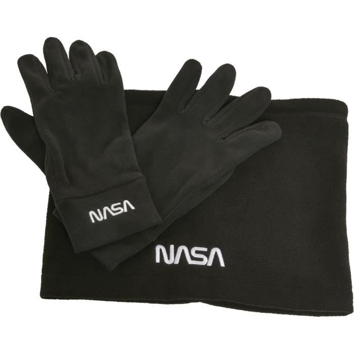 Ensemble de polaire - Mister Tee - NASA - Gants et écharpe - 100% acrylique - Noir