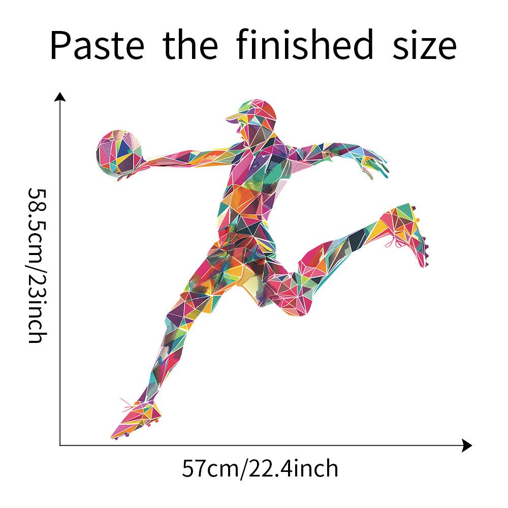 Creative Puzzle Basketball Player Wall Sticker Self-Adhesive for Kids Bedroom Wall Decoration