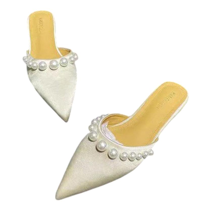 Fashion Pointed Toe Women Flats Slippers Casual Fashion Mules Shoes Summer Woman Sandals Designer Brand 2025 Trend Dress Mujer Zapatos