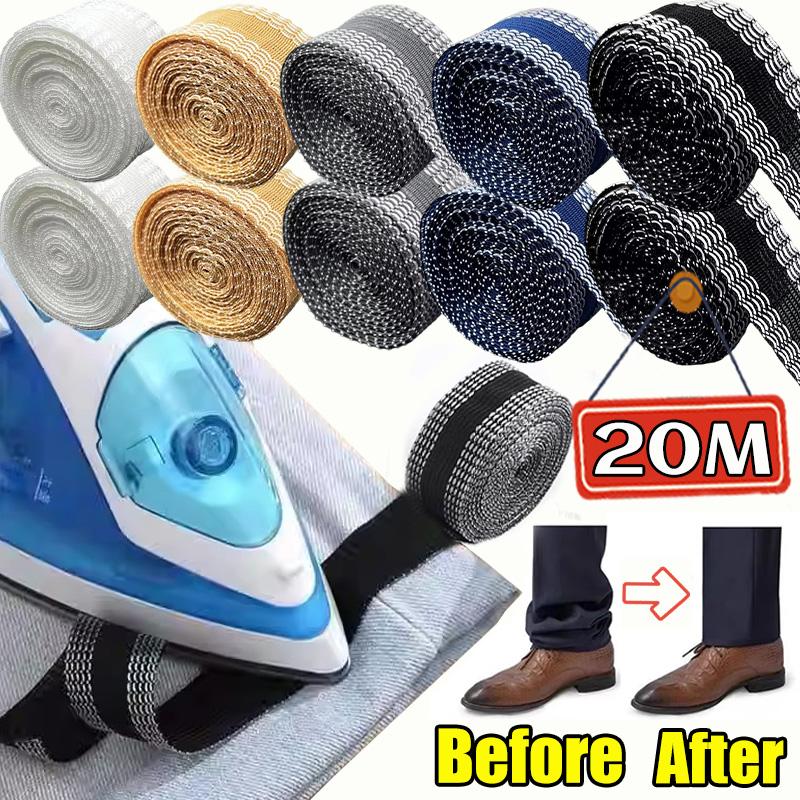 20M DIY Self-Adhesive Fabric Pants Edge Shorten Mouth Paste Iron-on Hem Tape Fabric Fusing Hemming Tape Ironing Sewing Tools