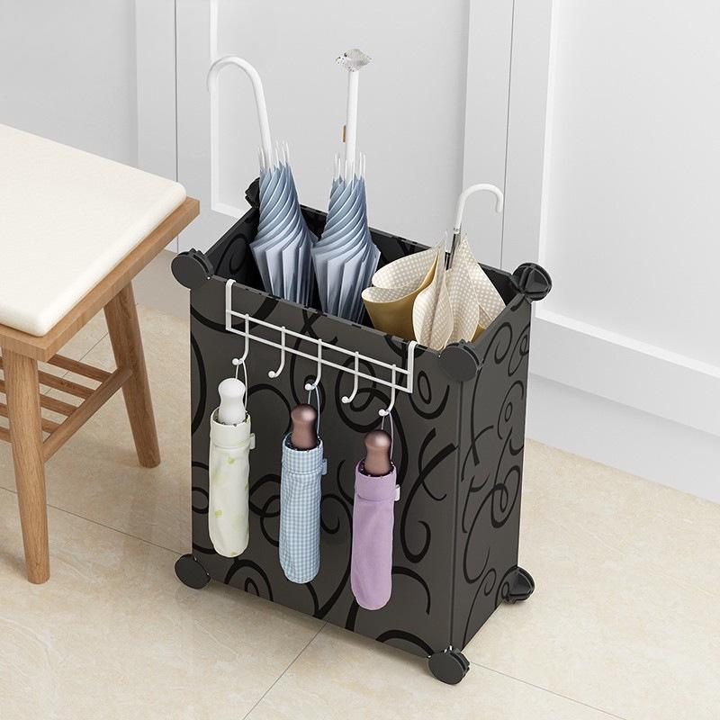 Compact Umbrella Storage Rack for Entryway – Draining Shelf & Hanging Umbrella Holder