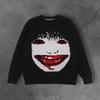 Ghost Face Knitted Sweater Pullover