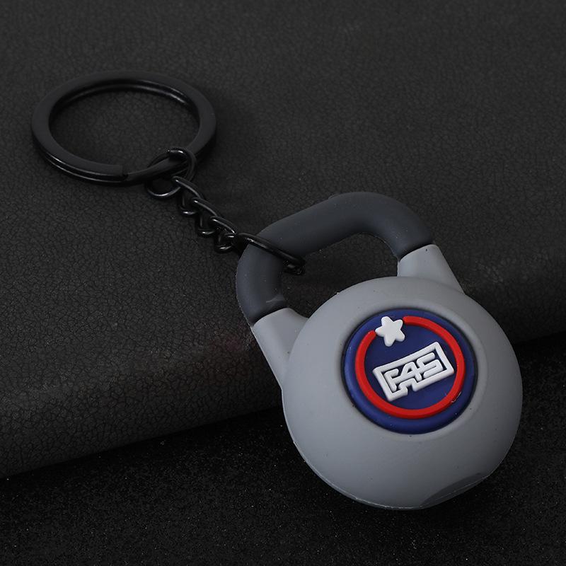 Gym Keychain Set Dumbbell Water Bottle Kettlebell Charm Keyring With Braided Rope For Workout Enthusiasts Bag Accessory