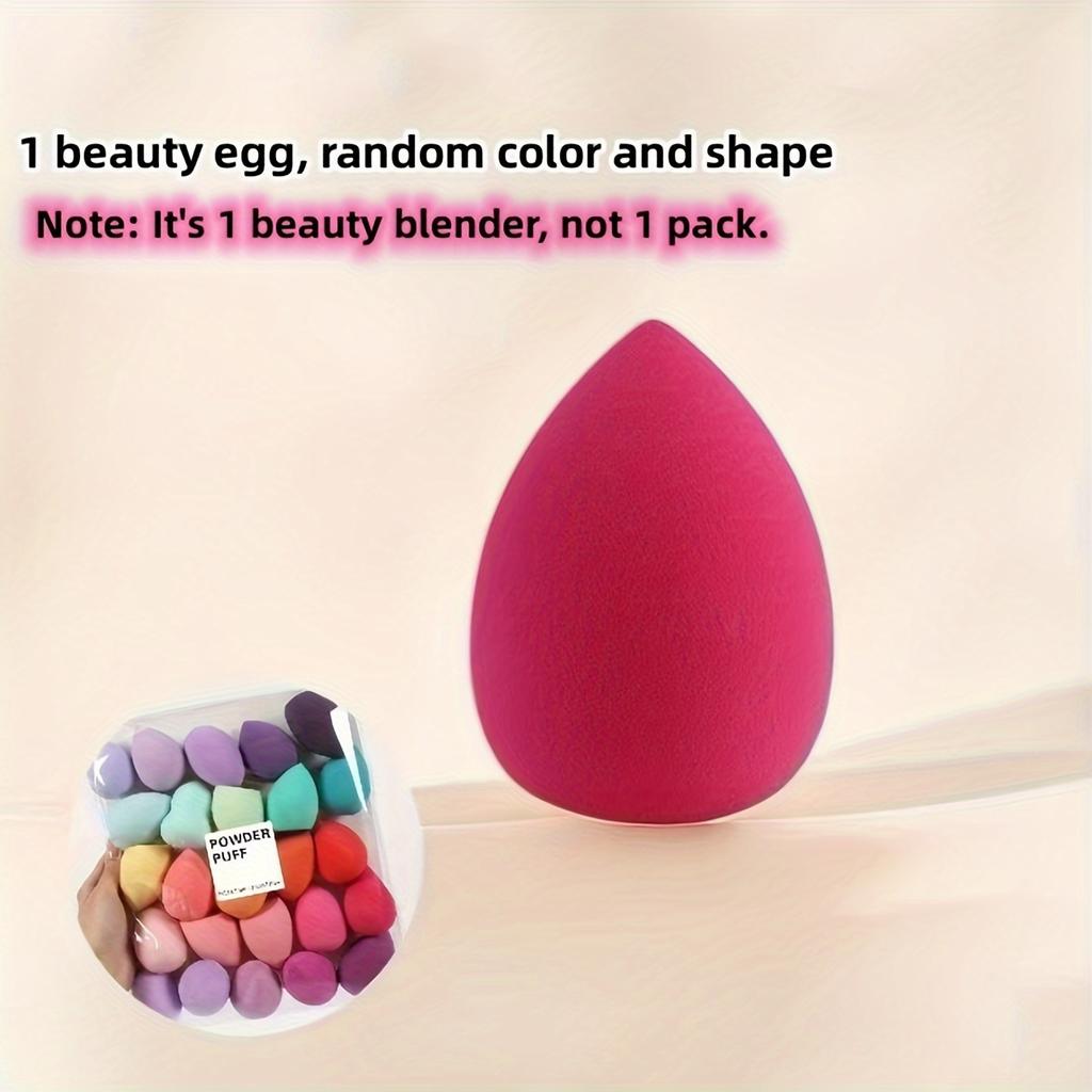 1 buc Set Bureți de Machiaj Colorat- PU Absorbent, Utilizare Umedă și Uscată, Alcool, Potrivit Tuturor Tipurilor Bej Deschis, Bază Pudră