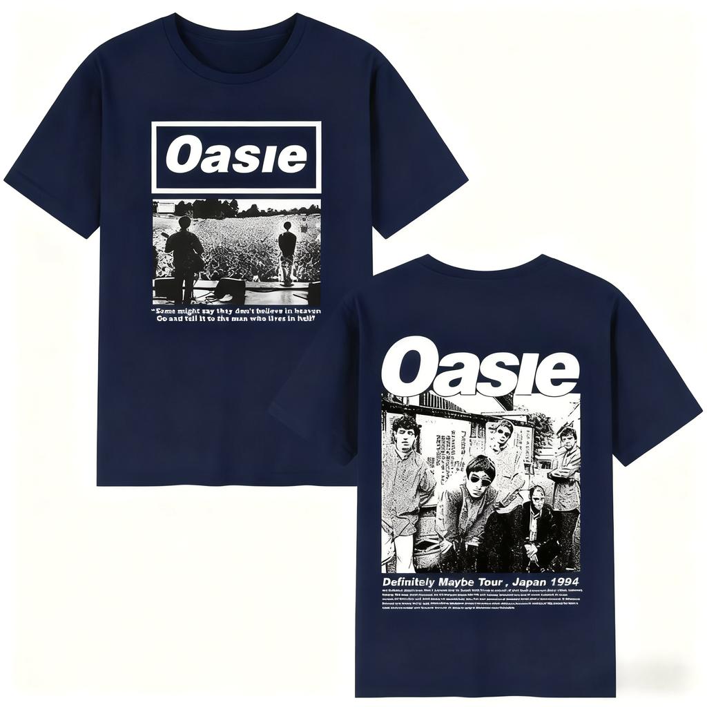 Oasie Rockband Welttournee 2025 Herren Damen T-Shirt Druck Kleidung Mode lässig reine Baumwolle Sommer Herbst und Winter Unterwäsche