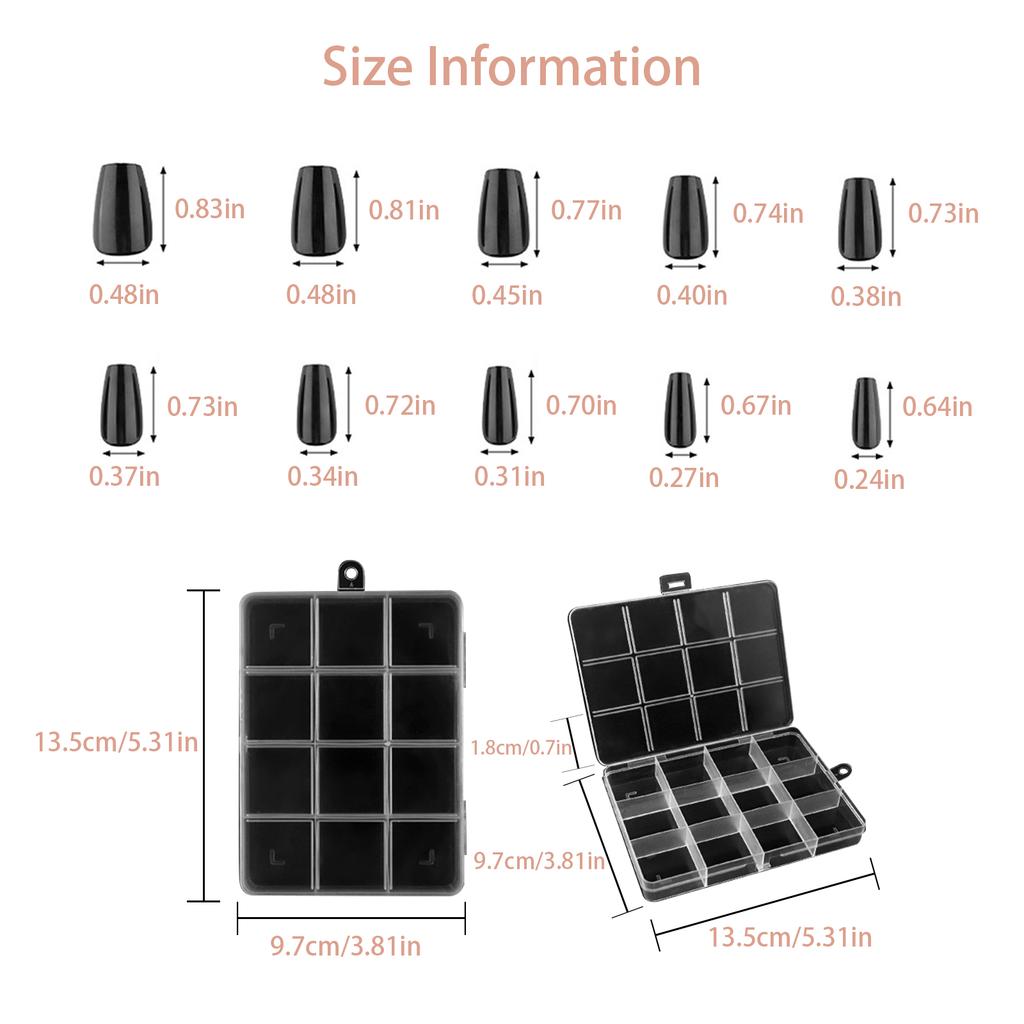 240tips/box Stick On Nails Long Coffin Press On Nails for Women Pink and White False Nail DIY Nails Art Decoration