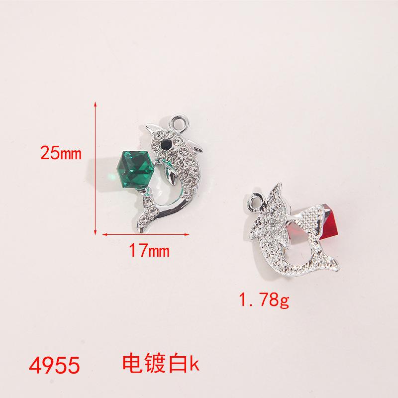 Cartoon Alloy Jewelry Dolphin Owl Cute Insect Crystal Necklace Earrings DIY Pendant Accessories