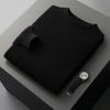 Maglione da uomo in cashmere a collo alto a metà: Maglione a maniche lunghe in pura lana per Autunno/Inverno, tinta unita, strato base spesso.