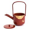 Maeju Lacquerware Toso Set, Shining Vermilion Red with Crane and Phlogopite Design, Includes Sake Cup, Choshi, and Toso Stand, Traditional Craftsmansh