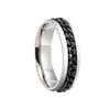Stainless Steel Rotatable Chain Couple Ring Anxiety Multifunctional  Fashion 6mm Fidget Spinner Rings Power Sense Gifts