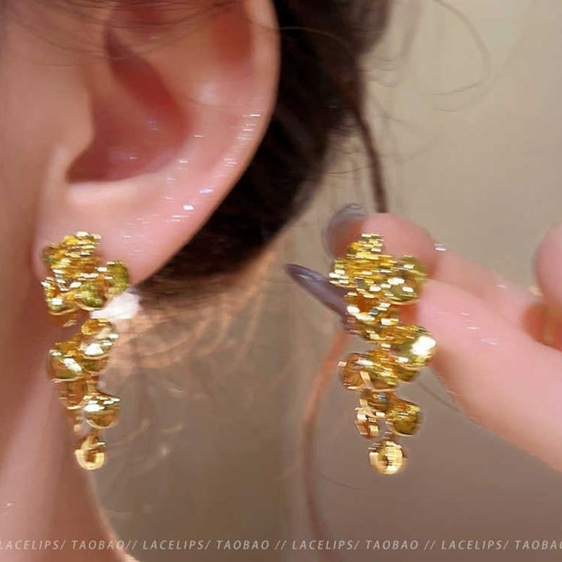 S925 silver needle zircon pearl earrings women's light luxury niche high-end butterfly stud earrings versatile temperament earrings