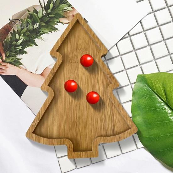 Tablett in Weihnachtsbaumform, Holz, Wurst- und Dessertbretter, Steak-Essteller, sichere, leicht zu reinigende Servierplatte für Partys und Veranstaltungen