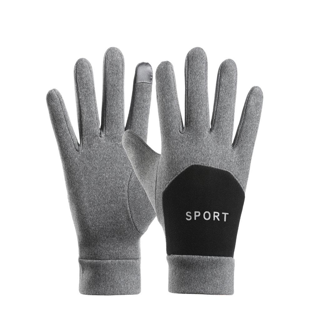 Winter Windproof Waterproof Plus Velvet Warm Touch Screen Autumn and Winter Outdoor Riding Single Layer Composite Gloves