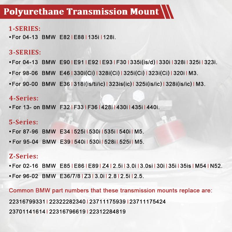 22316799331 Transmission Mount Bushings For BMW E36 E39 E46 E88 E90 E92 Z3 Suspension Parts OEM 23701141614