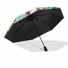 1pc Sturdy 8-Bone Auto Umbrella, Dreamy Forest Unicorn Umbrella, Digital Printed, Foldable Umbrella for On-the-Go Outdoor Use