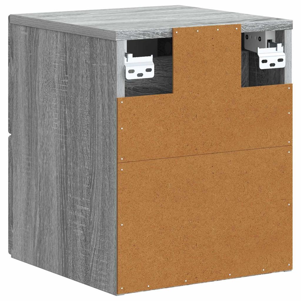 Wall Mounted Nightstand 2 pcs Grey Sonoma 33 x 34.5 x 40 cm