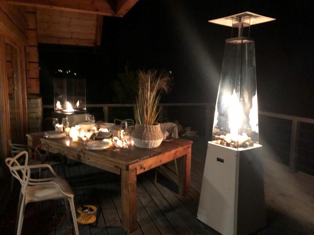 Outdoor Gas Heater Umbrella BS Steel 12 kW Set