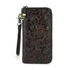Vintage New Flower and Plant Embossed Long Leather Wallet Handbag Women's Head Layer Leather Leather