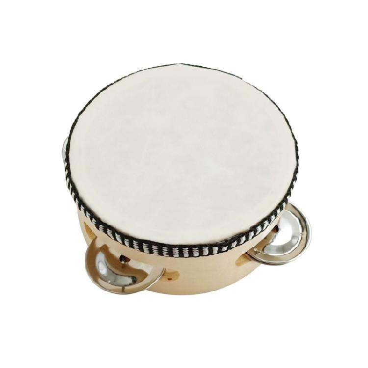 Single Row Jingles Handheld Tambourine Wooden Tambourine Drum for Adults