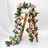 Green Leaves Included Artificial Rose Vine 2.4m Length Rose Flower Vine  Party Decoration