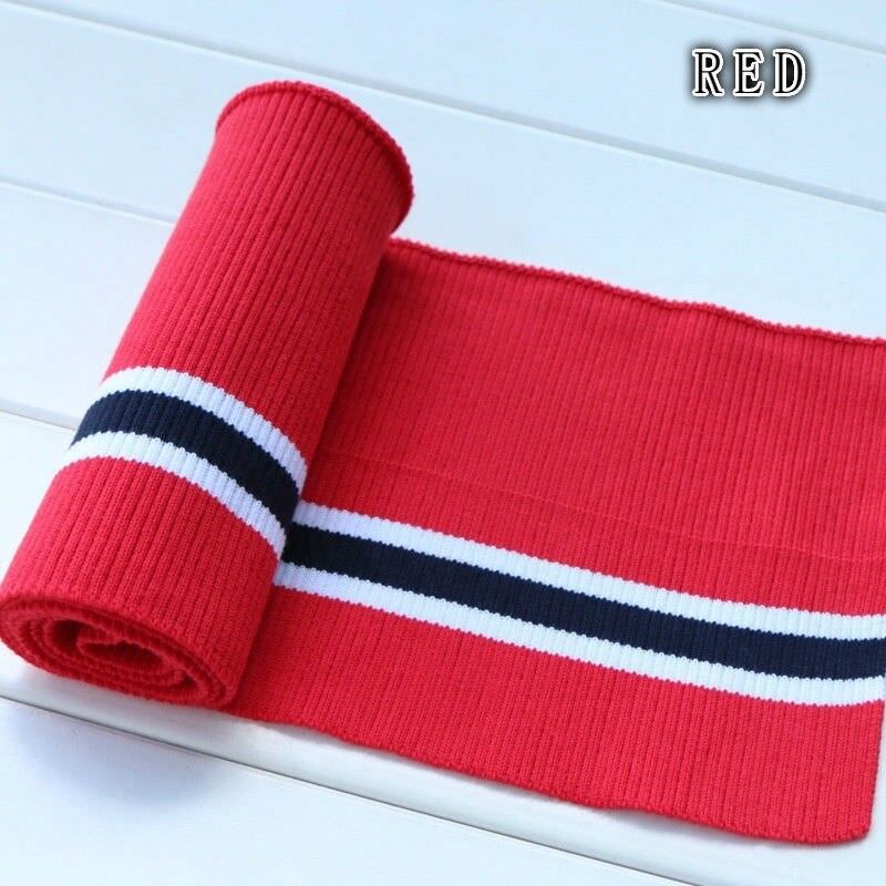 80x15cm Cotton Webbing Elastic Knitted Striped Neckline Cuff Hem Fabric Sewing Supplies Elastic Cotton Spandex Stretch Knit New