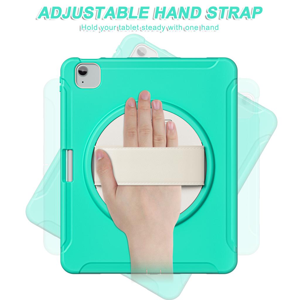 For iPad Air 13 (2025)/(2024)/Pro 12.9 (2022)/(2021)/(2020)/(2018) Case Kickstand PC+TPU+Silicone Cover with Pen Slot