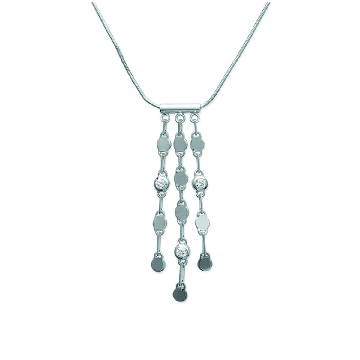 

Les Trésors De Lily [J2066] - Серебряное колье Déesse серебристо-белое (родиевое покрытие) - 5 см