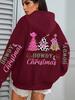 Merry Christmas Tree Print Women's Hip Hop Hoodie - Autumn/Winter Edition