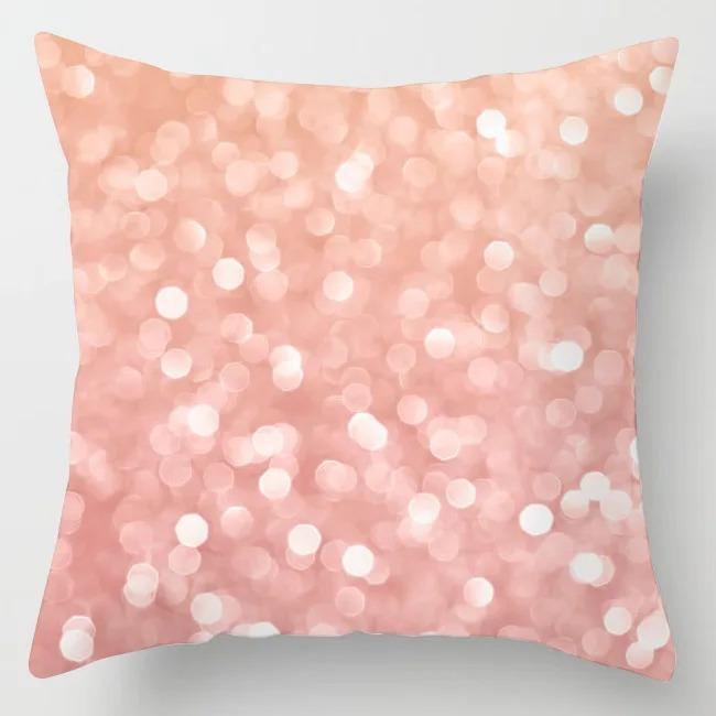 Pink Rose Floral Pillow Cover 2D Flat Printed Peach Skin Cushion Case Decorative Throw Pillowcase For Sofa Bedroom Home Deco