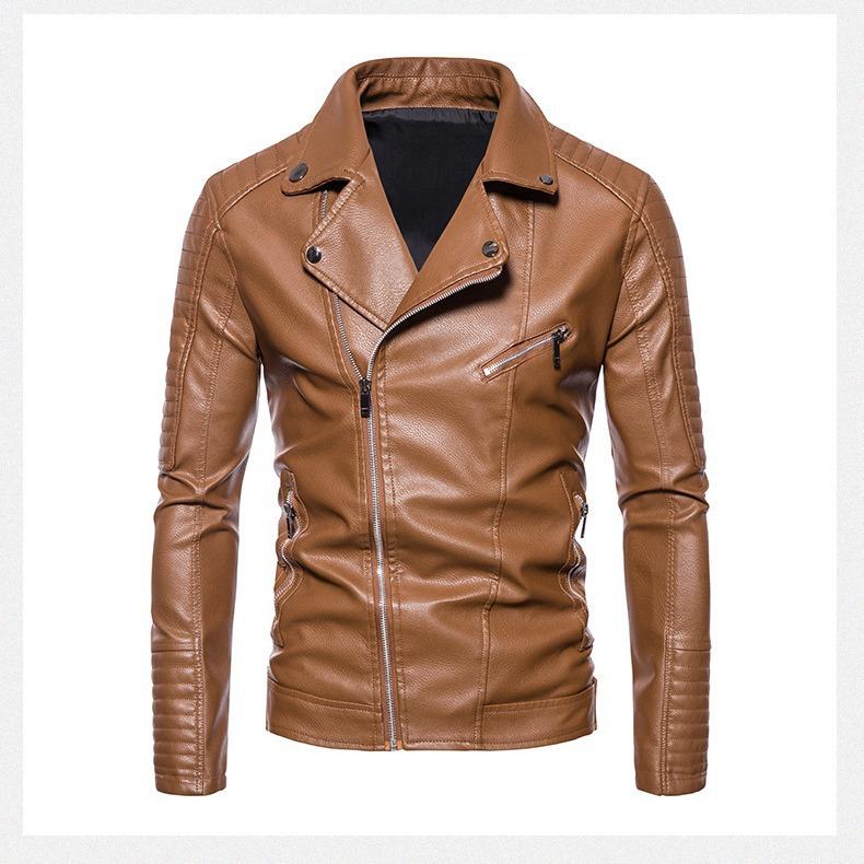 Men's leather jacket casual autumn and winter new leather jacket youth handsome locomotive pu jacket casual men's coat tide