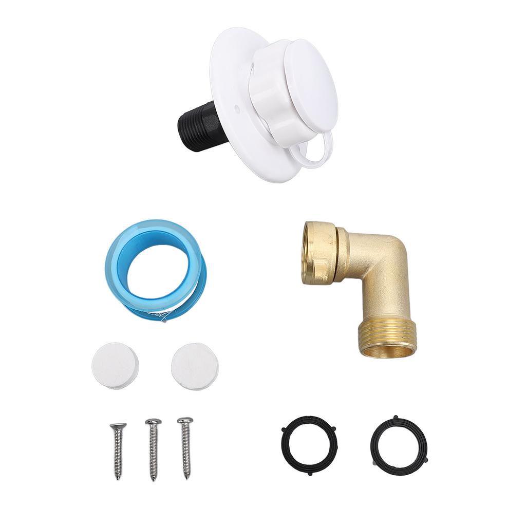 10PCS RV Water Fill Inlet Kit Brass with Hose Elbow Check Valve Hookup Connector for Motorhome Trailer Marine 90