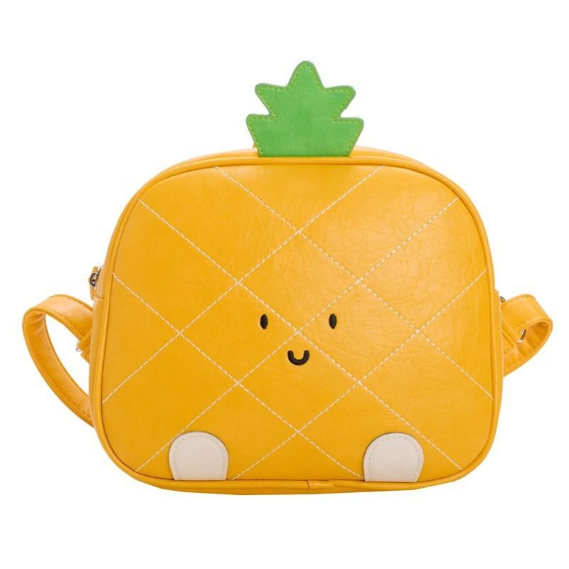 Pineapple Tiger Bear Kids Backpack Soft Pu Material For School And Casual Wear