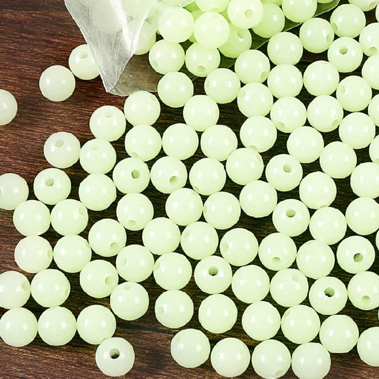 100Pcs Hard Fishing Beads Stopper Luminously Round Fishing Space Beans Stops Luminously  Fishing Line Beads Lure Accessories