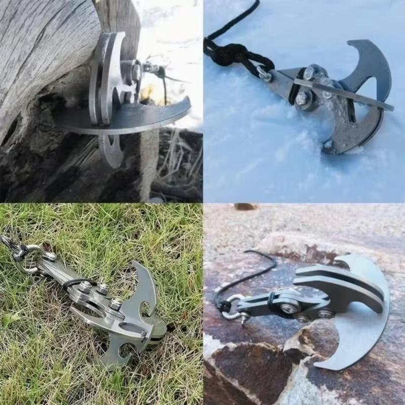 Outdoor Climbing Hook Folding Grab Hook Multi Functional Stainless Steel Survival Climbing Claw Camping First Aid Equipment