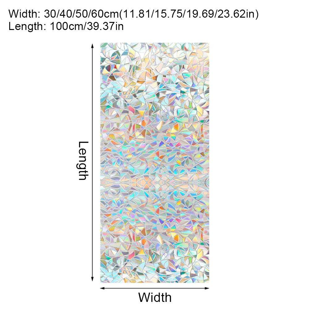 1 Rolle 30/40/50/60cm Fensterfolie Milchglas Sichtschutzaufkleber Duschfenster Regenbogen Dekoration