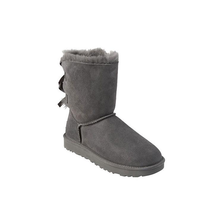 (WMNS) UGG Mini Bailey Bow II Boot Fleece Lined Gray Women's 1016225-GREY